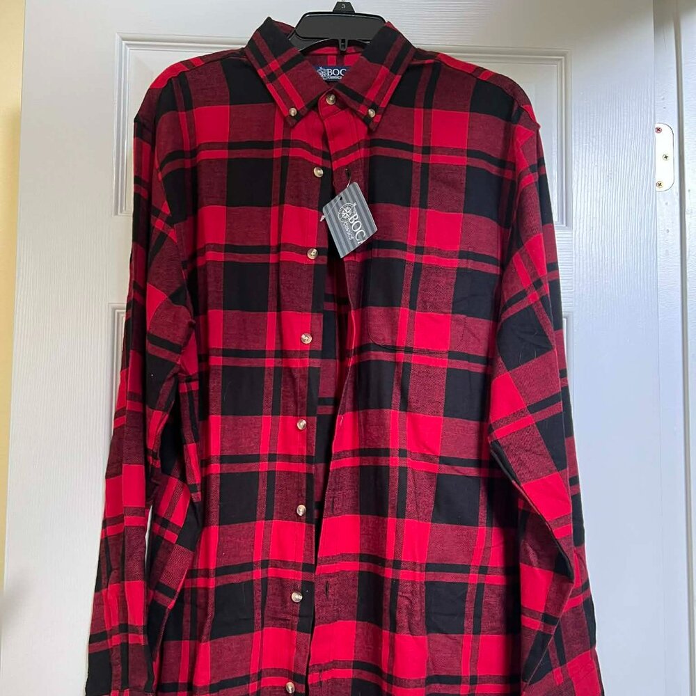 Men’s Boca Classics Buffalo Plaid Flannel Shirt – XL (NWT)